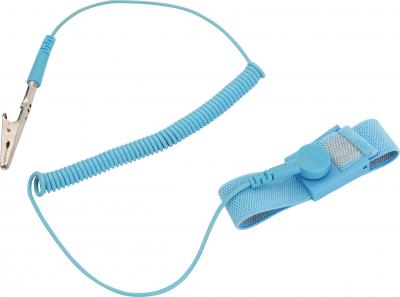ESD Textilarmband-Set Antiallergisch 10mm DK/BA 1,8m Hellblau